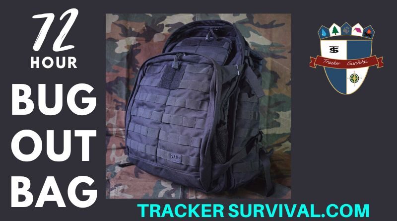 5.11 Rush 72 bag, on a camo back-ground with the words