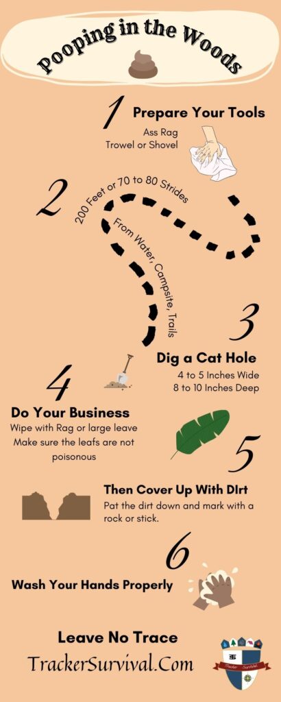 Basic Outdoors Sanitation ,An Infogram on Pooping in the woods